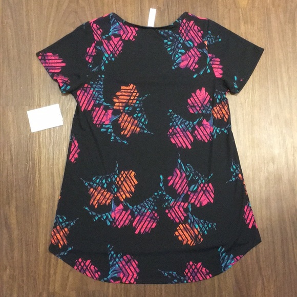 NWT Floral / Stripe Scoopneck Short Sleeve Tee, XS - Picture 5 of 5